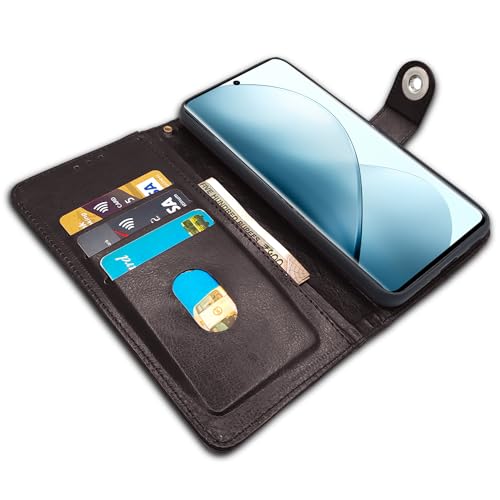 Image of Pikkme Vivo V29 / V29 Pro 5G Flip Cover Leather Finish | Inside TPU with Card Pockets | Wallet Stand and Shock Proof | Complete Protection Button Flip Case (Coffee)