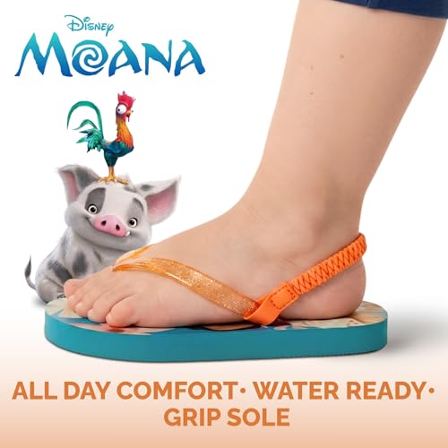 Image of Disney Girls Boys Character Flip Flops Sandals Kids Water Shoes - Minnie Mickey Moana Toy Story Frozen Cars Encanto Princess Thong Beach Slides Slip On Quick Dry (Toddler-Little Kid)