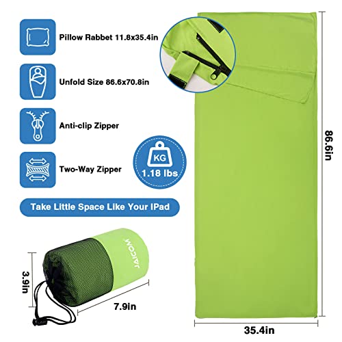 Miniatura 2 de Jaicom Saco De Dormir, 220 X 90 Cm Saco Sabana, Saco De Dormir Ultraligero Para Adultos, Ideal Para Mochileros, Hoteles Y Albergues, Ropa De Habitación.
