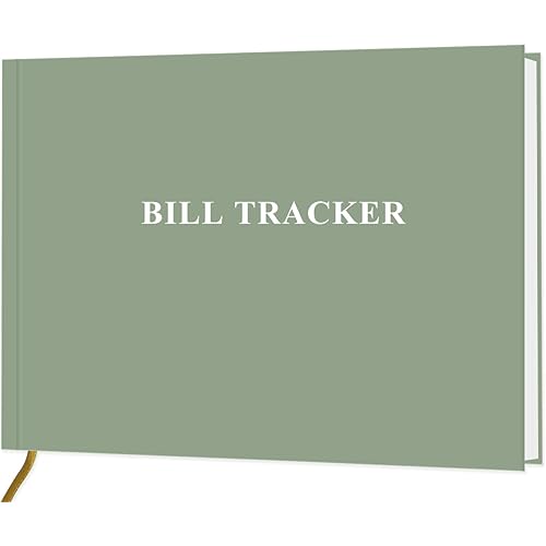 Bill Tracker Notebook - Monthly Bill Organizer & Planner for Personal Budgeting Financial, Payments Checklist Organizer, 7" x 10", Green