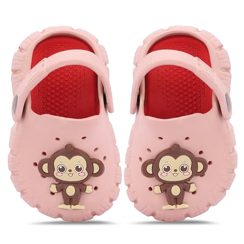 Image of GLJ Monkey Design Kids Clog Shoes - Comfortable Indoor and Outdoor Sandals for Boys & Girls 8100