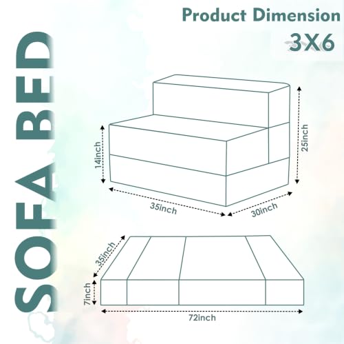 Image of Los Angeles Foldable One Seater Sofa Cum Bed, Sofa Bed 3 X 6 Feet Jute Fabric Washable Cover- Including Cushion Perfect for Living Room - Red