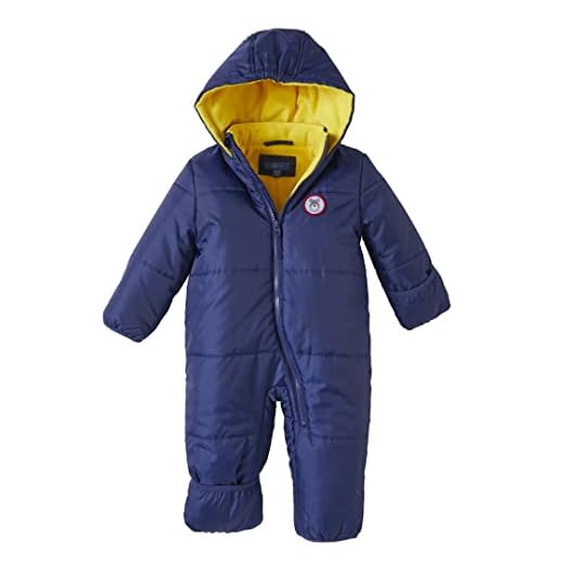 iXtreme Baby Boy's Snow Pram - Newborn Infant Hooded Bodysuit Bunting Snowsuit (0-24M), Size 12/18M, Navy