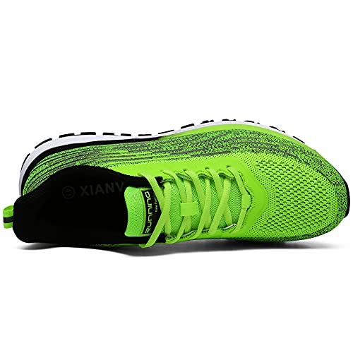 Duoro Men's Running Shoes Lightweight Non Slip Sneakers Breathable Walking Fashion Athletic Gym Tennis Shoes (Green-3, Numeric_9_Point_5) #TOP3
