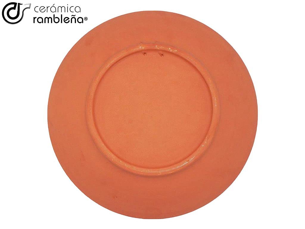 CERÁMICA RAMBLEÑA | Plato Decorativo para Colgar en Pared | Plato de cerámica | Plato de Pared | Plato Pared Decorado Montería Toro - Modelo D44 | 100% Decorado a Mano | 21x21x2.5 cm