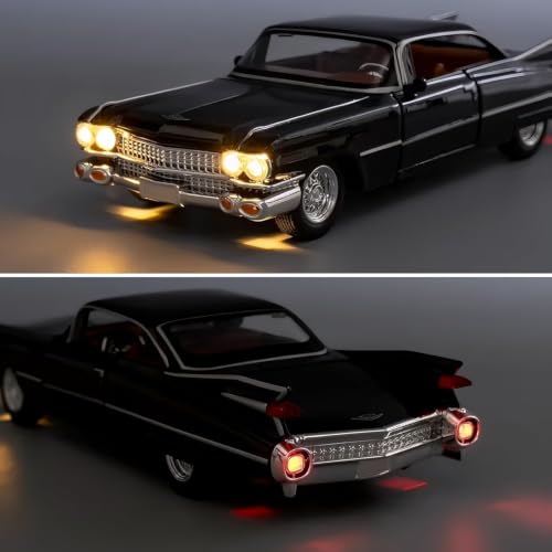Image of Sky Tech Cadillac Eldorado Vintage Car 1:32 Scale Model Exclusive Alloy Metal car Pull Back Die-cast Metal Toy with Openable Doors Light Music Best Gifts Toys Kids【Colors as Per Stock】