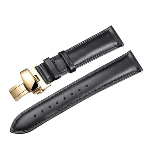 Correa de reloj de piel de becerro EDVTK35 de 14mm a 22mm con cierre mariposa