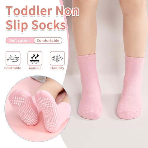 Tphon Toddler Girls Non-Slip Socks Baby Anti Skid Socks with Grippers for Boys Girls 12 Pairs for 0-7 Years Kids Children4