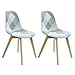 AltoBuy Damas - Lot de 2 Chaises Patchwork Bleu Clair