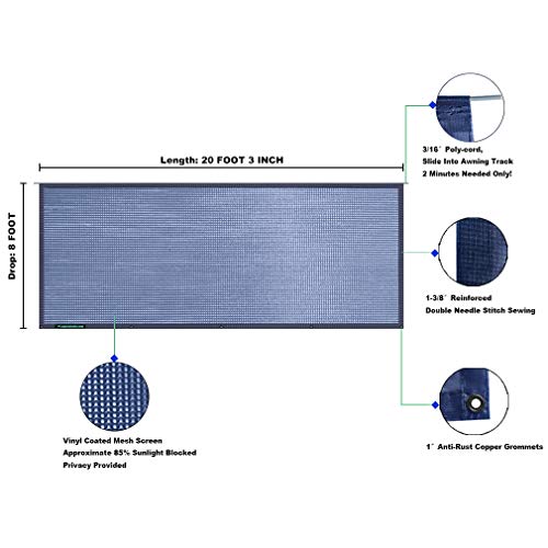 Image of RV Awning Mesh Sun Shade Screen for Motorhome Camper Trailer Sunshade
