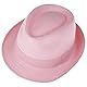 Malaga Strohtrilby Damen/Herren und Kinder - Made in Italy - Strohhut - Sommerhut aus 100% Papierstroh rosa L (58-59 cm)