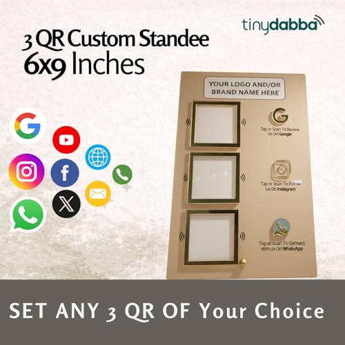 tinydabba Custom 3 QR & NFC Standee – Personalized Acrylic Display by tinydabba - 2