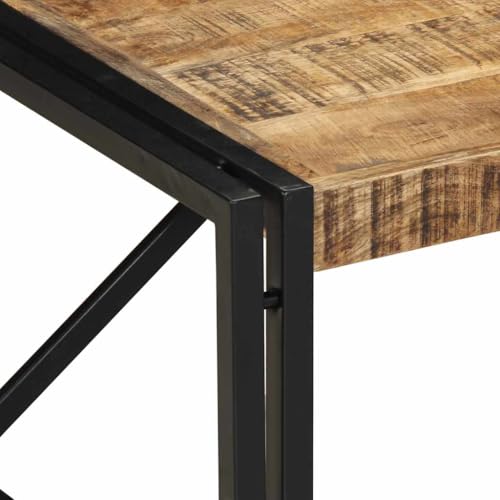 Table basse carrée industrielle en manguier massif solide 80 cm - 7