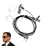 Girihe 1 PCS 2 Pin Radio Earpiece, Ear Piece for Radio Walkie Talkie Headset with PPT Mic Covert Air Tube Earpiece Bodyguard Head Set Ear Pieces for Radioo