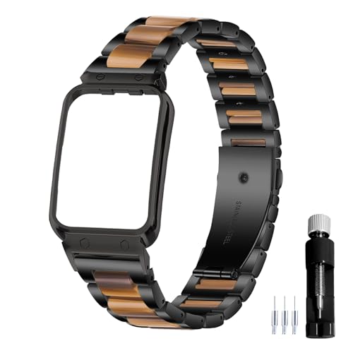 Gheper �������^���E�H�b�`�o���h compatible with Samsung Galaxy Fit3[2024] SM-R390 �X�}�[�g�E�H�b�`�A�N�Z�T���[ �X�e�����X�X�`�[���ی�t���[���P�[�X�f�U�C�� �����p���X�g�X�g���b�v�u���X���b�g