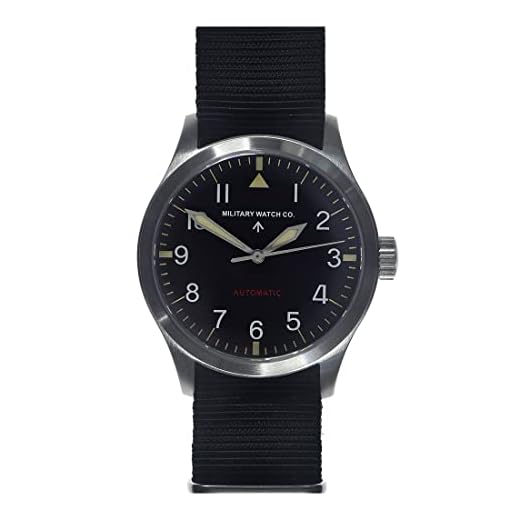 MWC Classic 38mm MKIII Automático Acero Negro Tela Zafiro Aviador Pilot Hombre Reloj, Negro , Correa