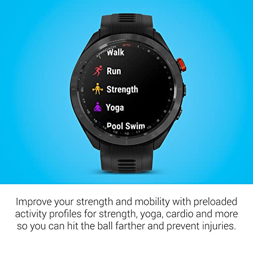 Garmin Approach S70 Golf Smartwatch | AMOLED Display | Shot Execution/Putt Alignment | Golfing System with Approach CT10 Starter Kit, Club Tracking System (3 Sensors) and Signature Stand Power Bundle