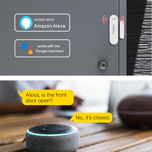 Image of Sekyo WiFi Smart Door Alarm Sensor with Siren | Wireless Magnetic Home Security System with Real-Time App Notifications | Easy Installation | Smart WiFi Connectivity for Door & Window (Pack of 1)