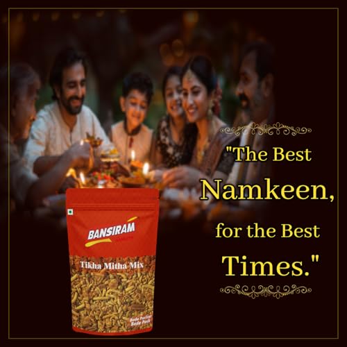 Image of Bansiram Namkeen | Tikha Mitha Mix | Sweet and Spicy Mixture | All time favourite Indian Namkeen | Flavorful Snacks for Crunchy & Delightful Bites - 400gm