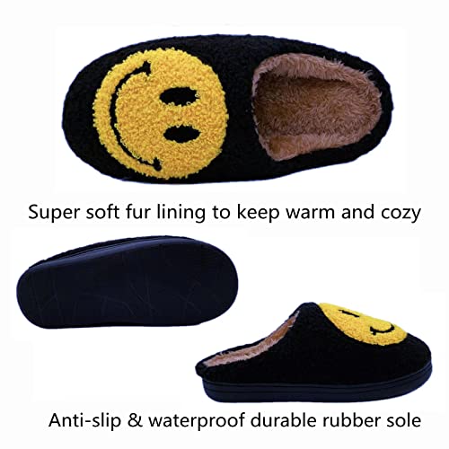 DCLTD Smile Face Slipper Women Slide Kids Fuzzy Slides with Soft Memory Foam Comfort Cotton Slip on Warm Slipper Anti-Slip Soft Sole Slippers for Kids Women Slip-in Men4