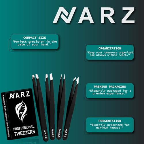 Narz ET 1 4Pcs Professional Tweezers For Women Facial Hair Stainless Steel Precision Tweezers thumb #2