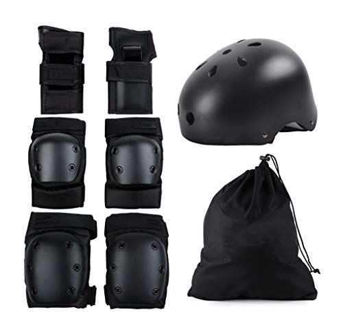 Yx-outdoor Kids Protective Gear Helmet Set,for Roller Skating,Ice Skates,Rollerblades,Scooter, Seven Piece Set,with Helmet(2 pcs),S
