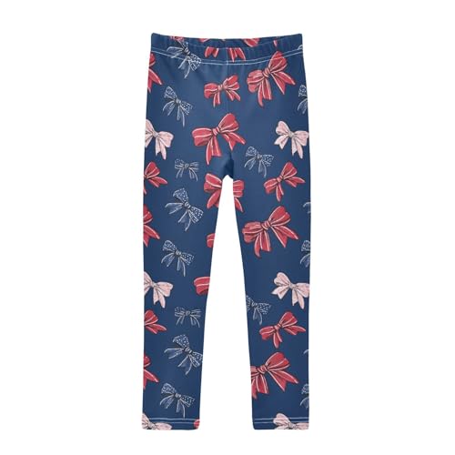 Girls Leggings Bows 4th of July Soft Toddler Leggings for Girls Kids Pants Size 4T-10T