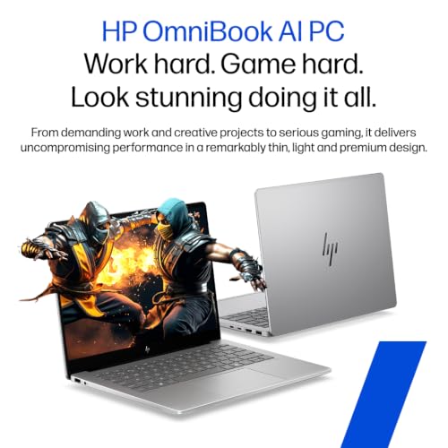 Image of HP OmniBook 7 OLED ● Intel Core Ultra X7 358H● 50 Tops● 32GB LPDDR5x● 1TB SSD● 3K(2880 x 1800)●14'' /35.6cm● 500nits● 0.2ms ●Win11● Office24● Silver● 1.4kg● hg0062TU● GaN Charger● MIL-STD tested Laptop