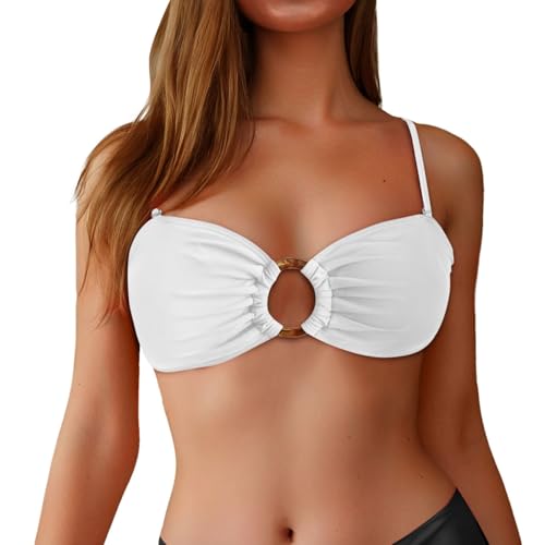 Bikini Mujer con Relleno y Push Up   Top Bikini Mujer Biquinis Sexy Bikinis con Aros Bañadores Natacion Color Liso Traje de Baño