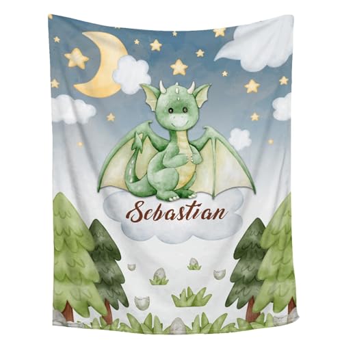 Aniruddha Custom Dragon Baby Blanket with Personalized Name, Kids...