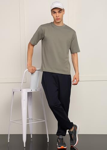 Image of Alan Jones Clothing Men's Oversized Solid T-Shirt | Premium Heavy Fabric | Crew Neck Casual Wear