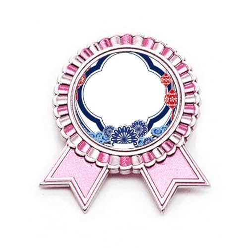 Broche de culture chinoise en métal rose cadeau fleur bleue