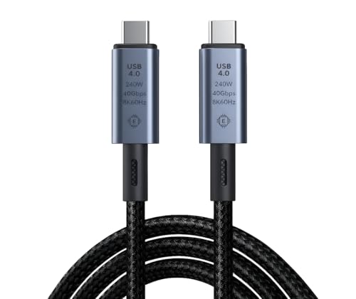VIHOMI 240W Thunderbolt 4 / USB4 Type-C to Type-C Ultra HD Display Cable (1M) – 40Gbps Data Transfer, 8K@60Hz Display, Fast Charging Power Display Cable for MacBook, iPhone, Laptop, Tablet & eGPU