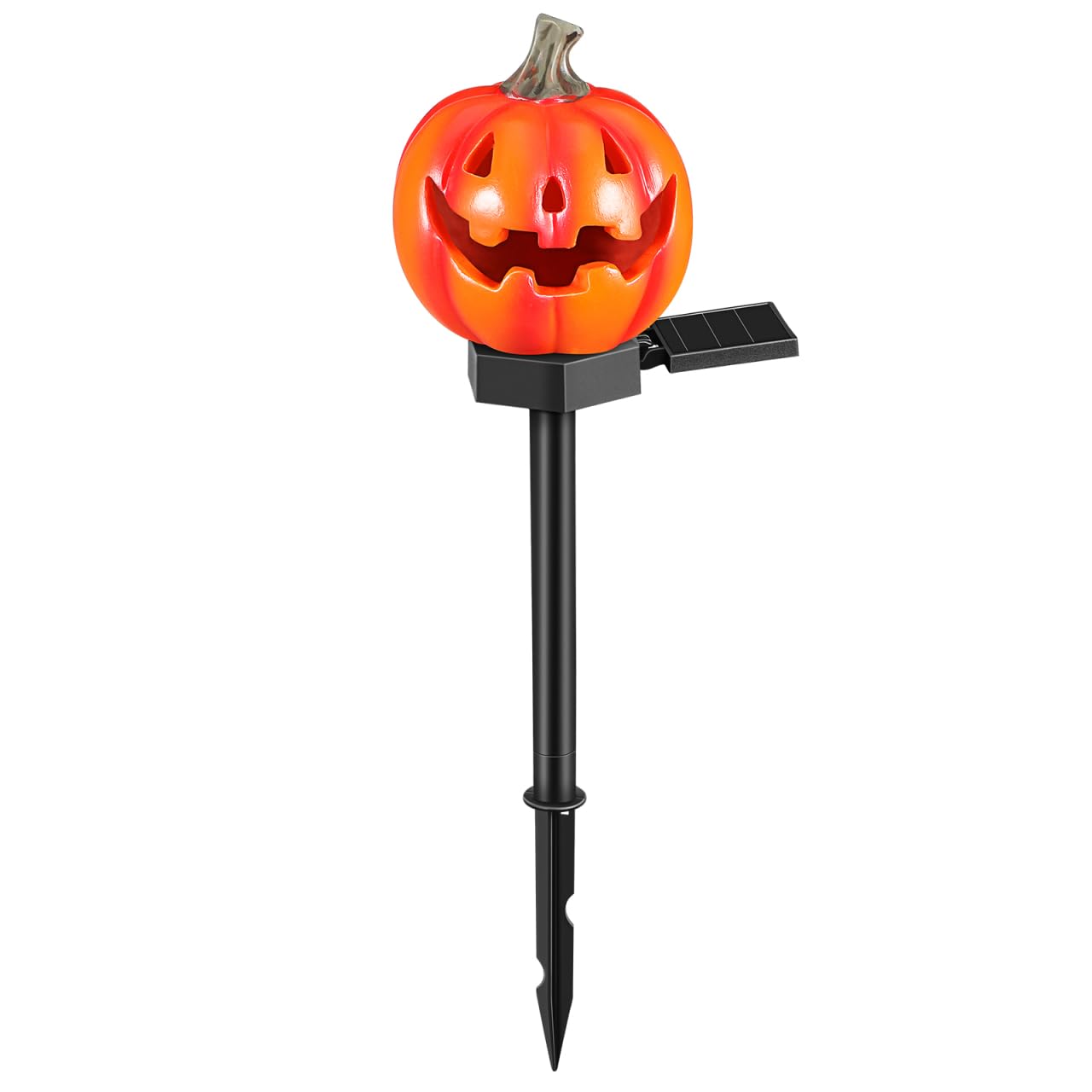 Housoutil Halloween Pumpkin Solar Stake Light, LED Waterproof Pumpkin Pathway Light, Halloween Outdoor Decoration for Garden, Balcony, Yard, Lawn, Pathway, Walkway