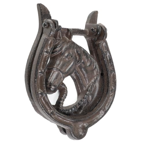 Heurtoir de porte en fonte - Design fer à cheval - Décoration rustique en fonte - Résistant aux intempéries et massif - Style maison de campagne - Pour jardin, écurie et entrée