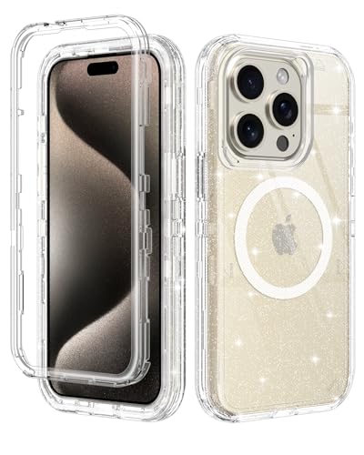 I-HONVA iPhone 15 Pro Maxp P[X NA [΂ݖh~] [MagSafeΉ] ϏՌ3wt{fBی ŊȃJo[P[X Apple iPhone 15 Pro Max 6.7C`pANAOb^[