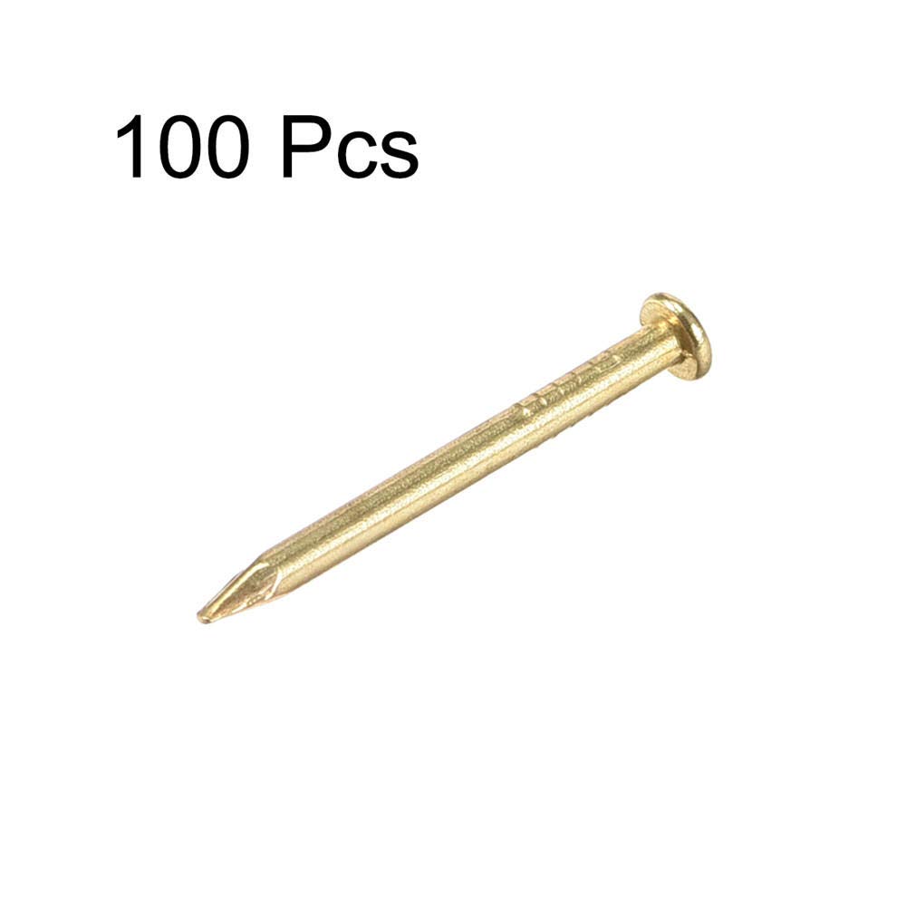 Clavos de ferretería, clavos de acero para ladrill 1,8 x 23 mm, utilizado for decoración de bricolaje, cuadro, caja madera, accesorios for el hogar, dorado, 100 piezas