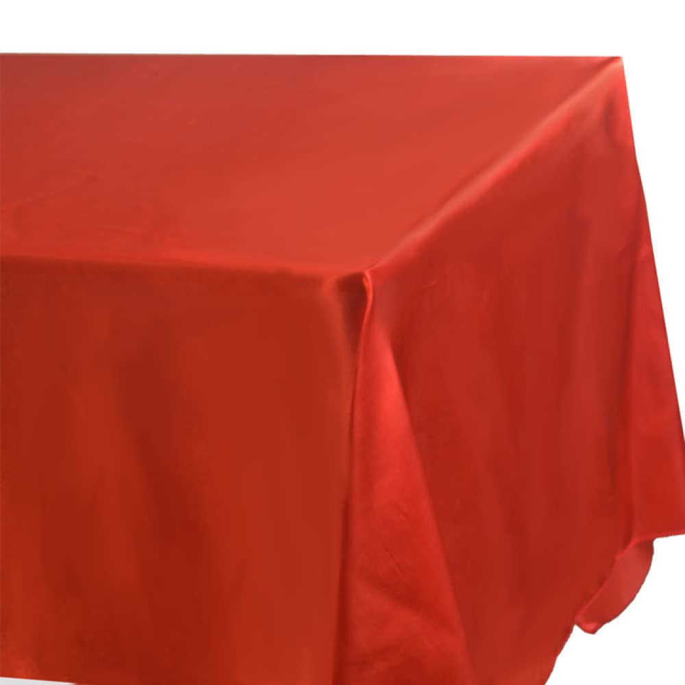 Prostokątny obrus satynowy obrus nakładki ślub boże narodzenie Baby Shower urodziny dekoracja bankietowa obrus do jadalni, czerwony, 145X396CM