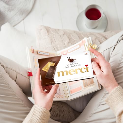 merci Tafelschokolade Edelbitter 72 % – 1 x 100 g – Feinste Täfelchen aus Edel-Bitterschokolade – Schokolade in Goldpapier verpackt 5