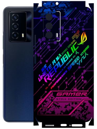 Image of AtOdds - Full Body Back Screen Guard Protector Film - Lamination Wrap Skin Sticker Compatible with IQOO Z5 | Scratchproof Matte Finish (Gamer)