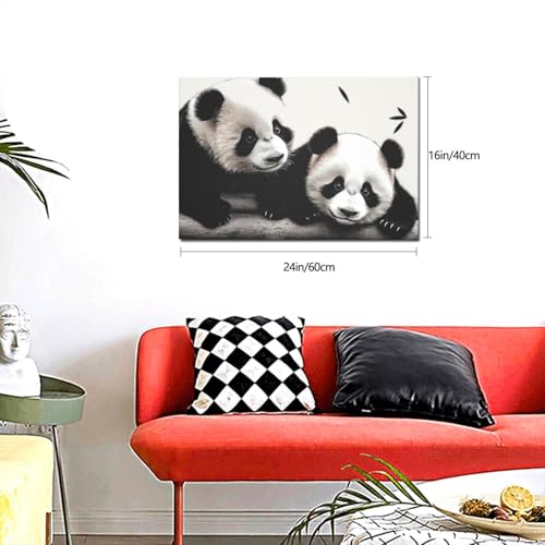 Tableau panda mignon 40x61 cm de décoration murale HD - 3