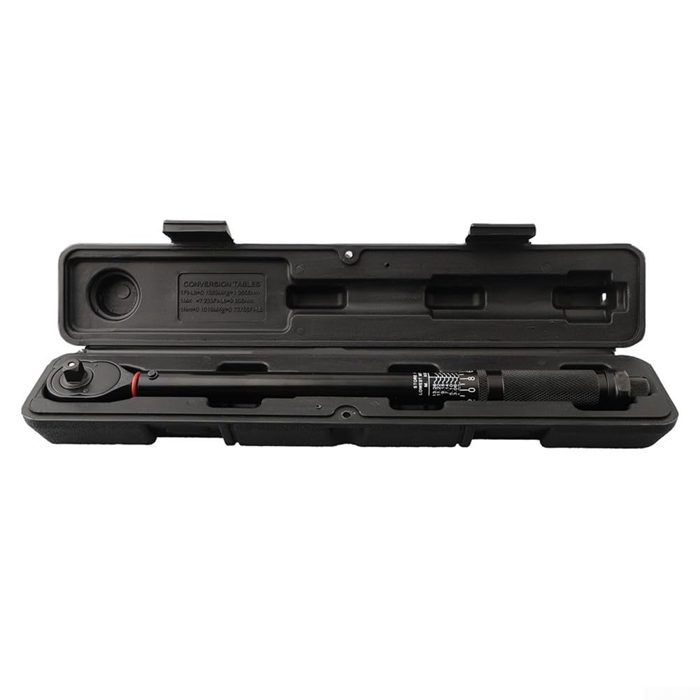 Llave dinamométrica de 1/4 pulgadas y 1/2 pulgadas, ajustable 3-33/20-230 Nm con cierre rápido, llave de clic precisa para reparación de coches y bicicletas en maleta (1/2 pulgadas)