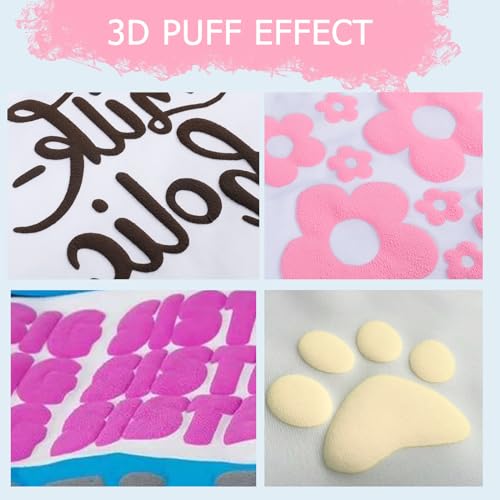 Image of HTVRONT Puff Vinyl Heat Transfer -10 inch x 6ft Light Pink 3D Puff Heat Transfer Vinyl Foaming Colorful Puffy Iron on Vinyl for T-Shirt- Pink Puff Htv Vinyl for Compatible with Cricut Cutting Machine