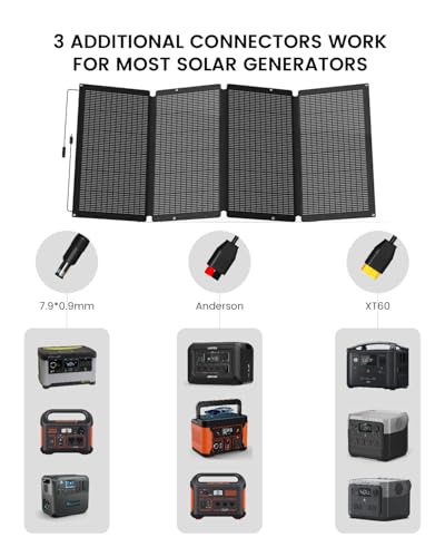 400 Watts Foldable Solar Panel, Luggable & Durable, Portable 400W Solar Charger Complete with Adjustable Stand Case, 40V Waterproof for Off-Grid Camping RV/Campervan Solar Generator - Image 6