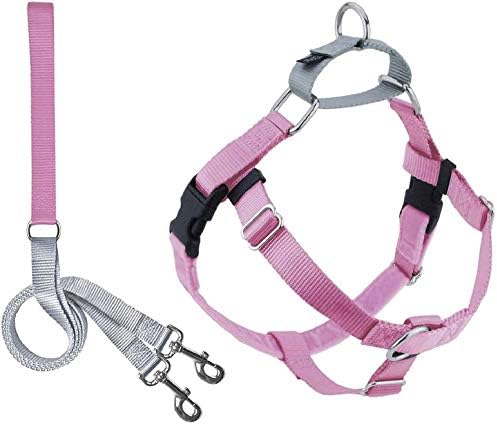 2 Hounds Design Freedom No Pull Dog Harness | Adjustable Gentle Comfortable Control for Easy Dog Walking |for Small Medium and Large Dogs | Made in USA | Leash Included | 5/8" MD Rose