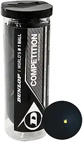 Dunlop Sports Bola de squash de competição, ponto amarelo único, tubo de 3 bolas