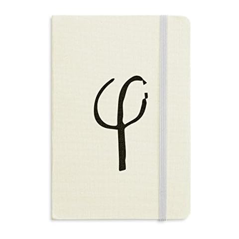 DIYthinker Greek Alphabet Phi Black Silhouette Notebook Fabric Hard Cover Classic Journal Diary A5 A5 (144 X 210mm) Multicolor Cover