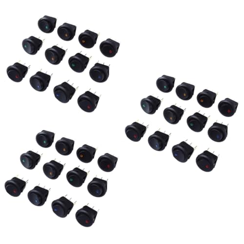 Interrupteur à bascule LED de couleur SPST étanche pour circuit 12V auto camion