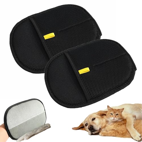 Jinfanshurich 2pcs Fell Magnet Handschuh Fellmagnet Handschuhe Doppelseitig FüR Hunde, Waschbar Und...