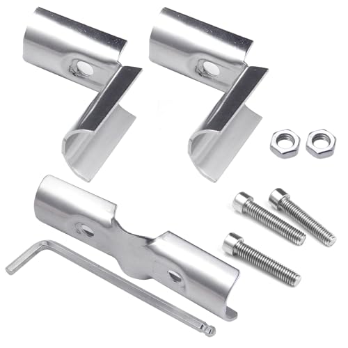 Image of 2 Sets 1inch,4 way Pipe Clamp, 4-way Metal Connectors, for 4-Way Pipe Clamp end Rail Clamps (for 1 inch or 25MM OD, Silver)